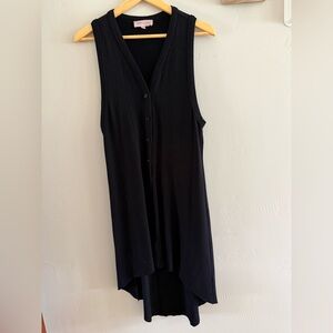Philosophy Black Sleeveless Button-Front Tunic